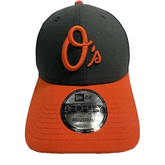 Baltimore Orioles New Era 9FORTY Adjustable Hat Black Orange MLB Baseball Cap - Picture 1 of 13